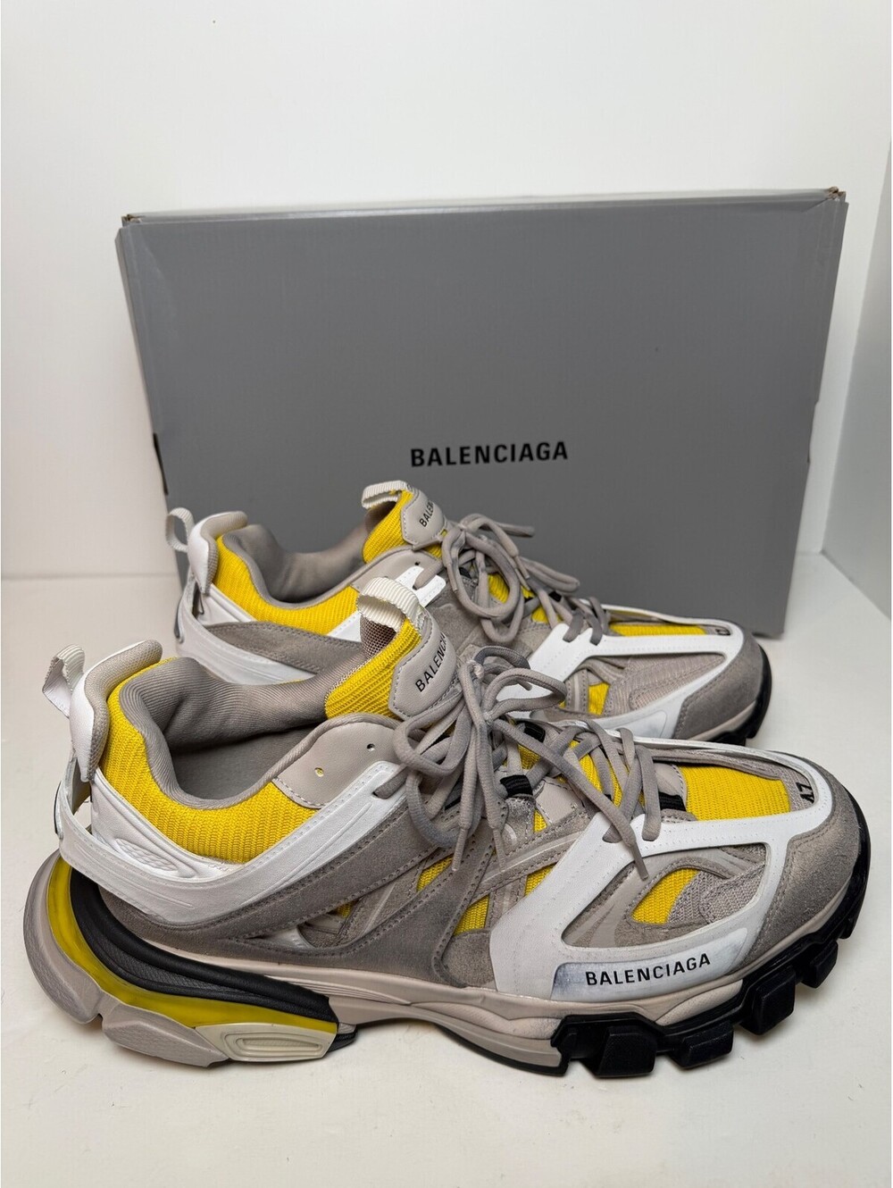 Balenciaga Track Grey Yellow Sneakers Mens Size 14/47 New
